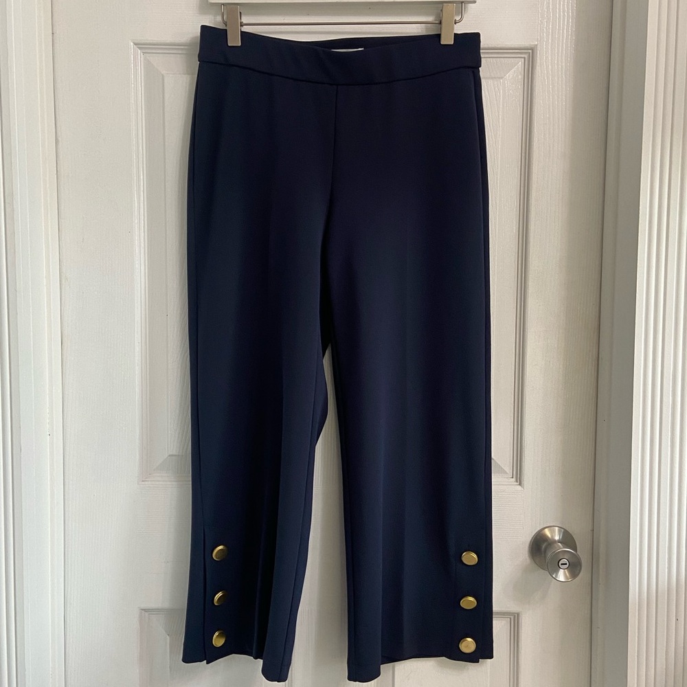 89th & Madison Women’s Cropped Pants Size Small Blue Pull On Straight Leg